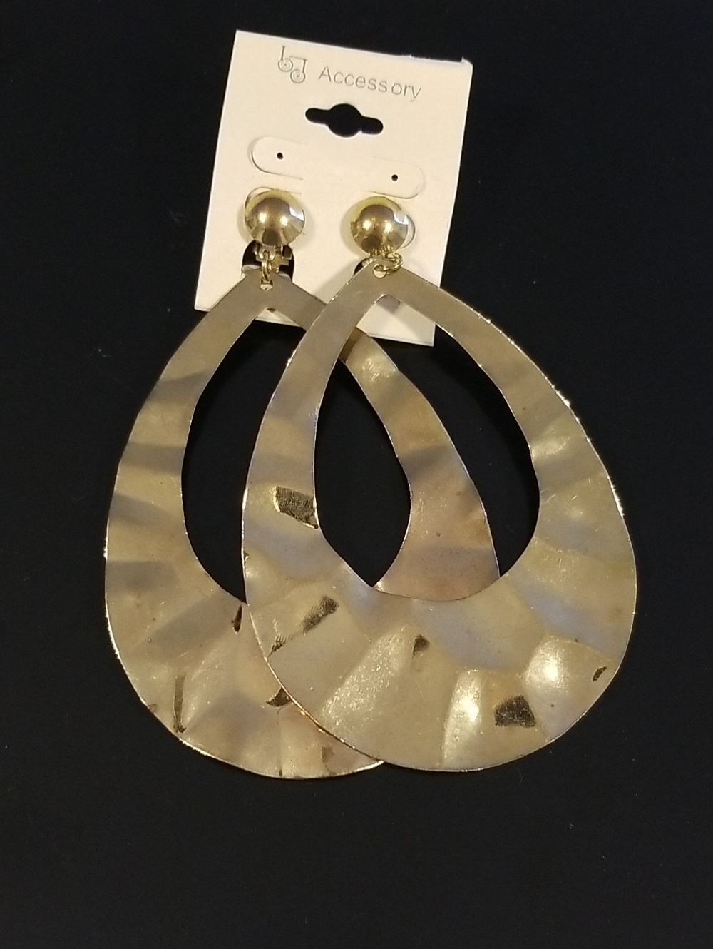 Gold Teardrop Clip On Earrings Costume jewelry